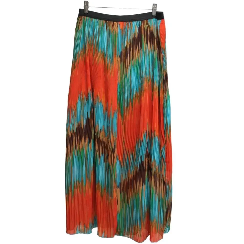 Allison Brittney Micro Pleated Polyester Chiffon Skirt Size Small